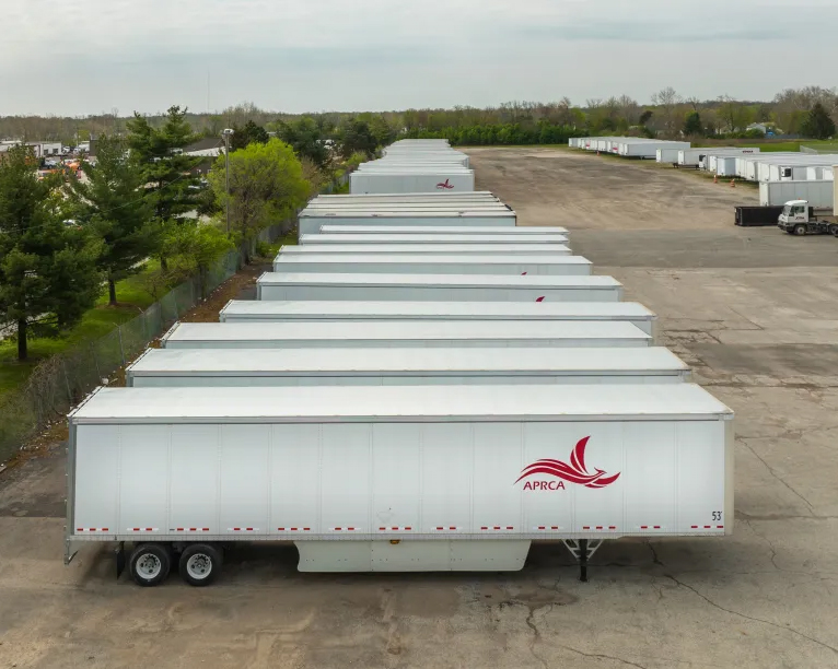 Phoenix Cargo Truck Trailers lined up in parking lot